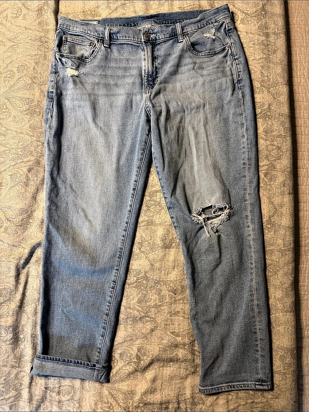 GAP Girlfriend Mid Rise Boyfriend Jeans Waist 32 Blue